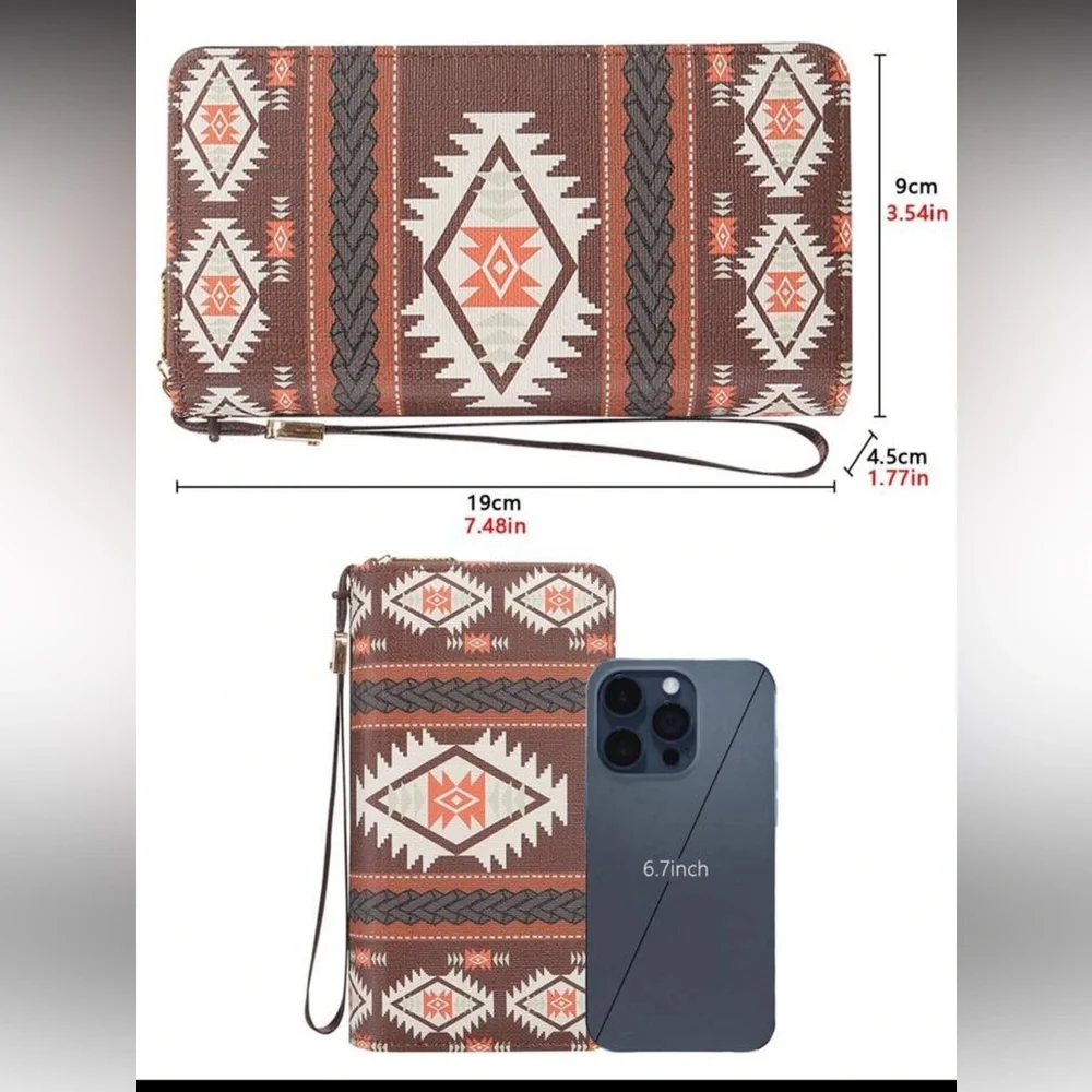 Brown Patterned Women's Clutch - Picture 3 of 5